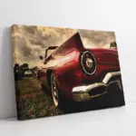 Kırmızı Klasik Araba | Kanvas Tablo | Cam Tablo | Mdf Tablo | A01248