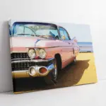 Pembe Klasik Araba | Kanvas Tablo | Cam Tablo | Mdf Tablo | A01252