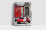 Kırmızı Vespa Motorsiklet | Kanvas Tablo | Cam Tablo | Mdf Tablo | A01262 - Görsel 2