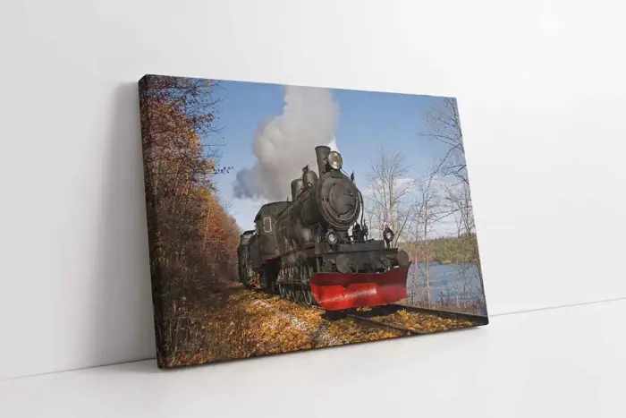 Hareket Eden Buharlı Tren | Kanvas Tablo | Cam Tablo | Mdf Tablo | A01264 - Görsel 1