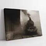 Hareket Eden Buharlı Tren | Kanvas Tablo | Cam Tablo | Mdf Tablo | A01265