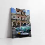 Kübada Yeşil Klasik Araba | Kanvas Tablo | Cam Tablo | Mdf Tablo | A01266