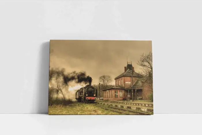 Durağa Yaklaşan Tren | Kanvas Tablo | Cam Tablo | Mdf Tablo | A01267 - Görsel 2