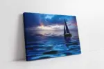 Sakin Denizde Yelkenli | Kanvas Tablo | Cam Tablo | Mdf Tablo | A01275
