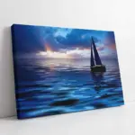 Sakin Denizde Yelkenli | Kanvas Tablo | Cam Tablo | Mdf Tablo | A01275