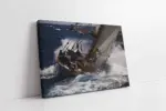Dalgalı Denizde Yelkenli | Kanvas Tablo | Cam Tablo | Mdf Tablo | A01276