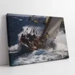 Dalgalı Denizde Yelkenli | Kanvas Tablo | Cam Tablo | Mdf Tablo | A01276