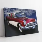 Kırmızı Klasik Araba | Kanvas Tablo | Cam Tablo | Mdf Tablo | A01285