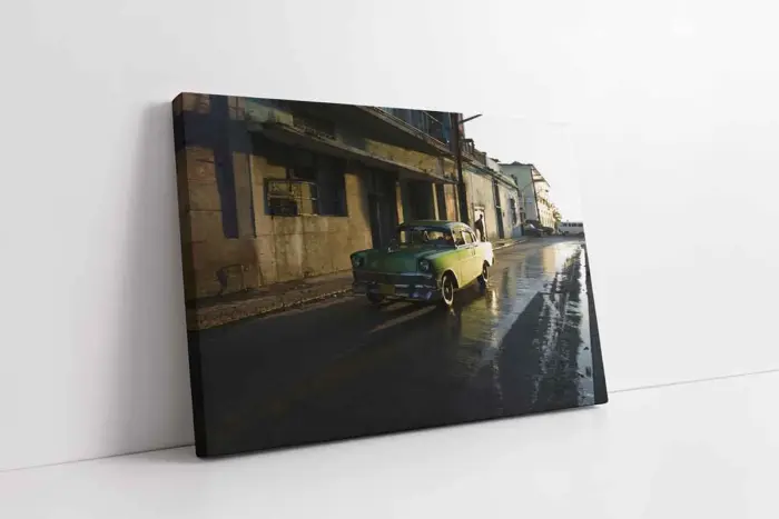 Kübada Yeşil Klasik Araba | Kanvas Tablo | Cam Tablo | Mdf Tablo | A01294 - Görsel 1