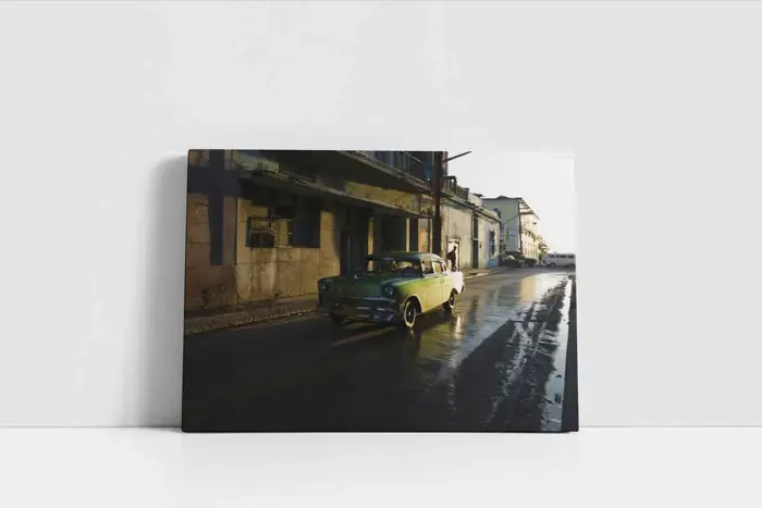 Kübada Yeşil Klasik Araba | Kanvas Tablo | Cam Tablo | Mdf Tablo | A01294 - Görsel 2