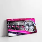 Pembe Klasik Araba | Kanvas Tablo | Cam Tablo | Mdf Tablo | A01297