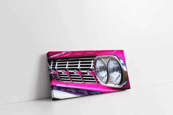 Pembe Klasik Araba | Kanvas Tablo | Cam Tablo | Mdf Tablo | A01297 - Görsel 1