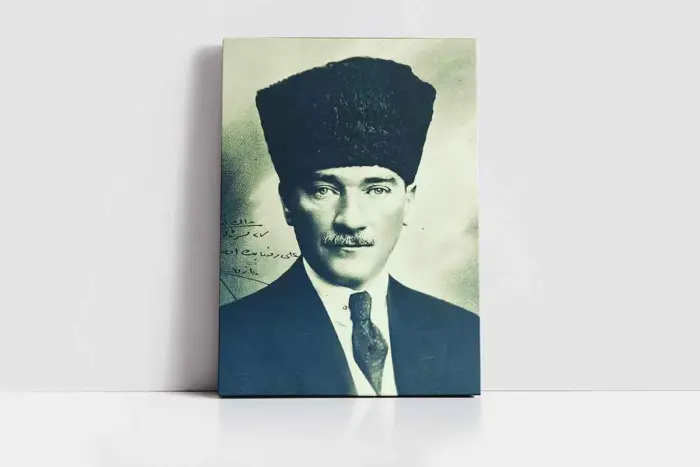 Kalpaklı Atatürk | Kanvas Tablo | Cam Tablo | Mdf Tablo | A02005 - Görsel 2