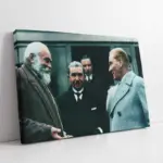 Atatürk Vatandaşı Dinlerken | Kanvas Tablo | Cam Tablo | Mdf Tablo | A02019