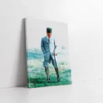 Atatürk Arazide Bakarken | Kanvas Tablo | Cam Tablo | Mdf Tablo | A02035