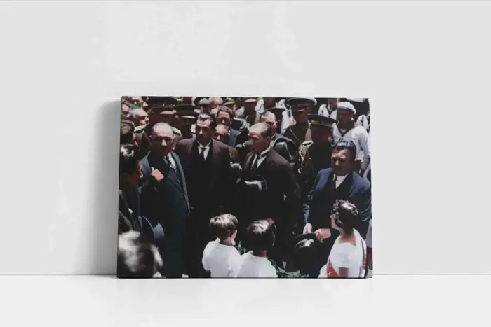 Atatürk Ve Çocuklar | Kanvas Tablo | Cam Tablo | Mdf Tablo | A02036 - Görsel 2
