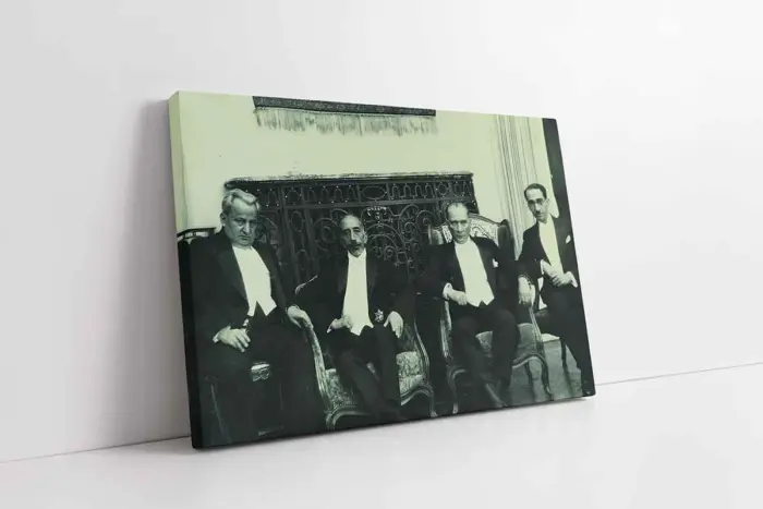 Atatürk Misafirleriyle Otururken | Kanvas Tablo | Cam Tablo | Mdf Tablo | A02061 - Görsel 1