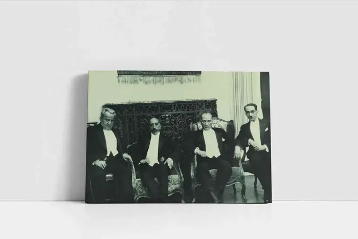 Atatürk Misafirleriyle Otururken | Kanvas Tablo | Cam Tablo | Mdf Tablo | A02061 - Görsel 2
