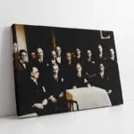 Atatürk İsmet İnönü Ve Kurmaylarıyla | Kanvas Tablo | Cam Tablo | Mdf Tablo | A02065