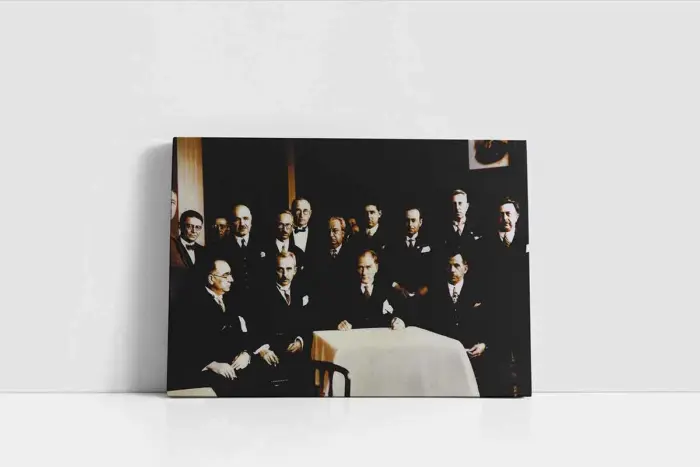 Atatürk İsmet İnönü Ve Kurmaylarıyla | Kanvas Tablo | Cam Tablo | Mdf Tablo | A02065 - Görsel 2