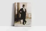 Atatürk Fransada Smokinli Pozu | Kanvas Tablo | Cam Tablo | Mdf Tablo | A02075 - Görsel 2