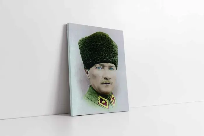 Kalpaklı Atatürk | Kanvas Tablo | Cam Tablo | Mdf Tablo | A02086 - Görsel 1