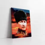 Kalpaklı Atatürk | Kanvas Tablo | Cam Tablo | Mdf Tablo | A02087