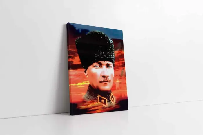 Kalpaklı Atatürk | Kanvas Tablo | Cam Tablo | Mdf Tablo | A02087 - Görsel 1