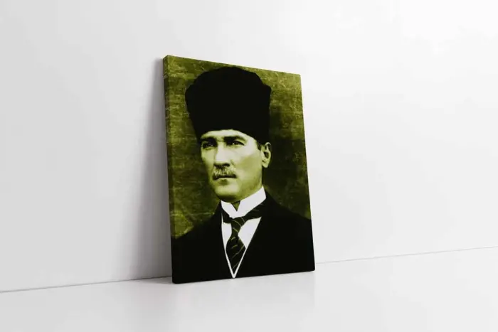Kalpaklı Atatürk | Kanvas Tablo | Cam Tablo | Mdf Tablo | A02091 - Görsel 1