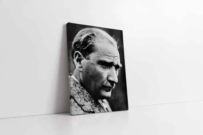 Siyah Beyaz Atatürk | Kanvas Tablo | Cam Tablo | Mdf Tablo | A02097 - Görsel 1