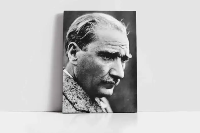 Siyah Beyaz Atatürk | Kanvas Tablo | Cam Tablo | Mdf Tablo | A02097 - Görsel 2