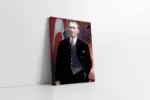 Ay Yıldızlı Bayrak Önünde Atatürk | Kanvas Tablo | Cam Tablo | Mdf Tablo | A02102