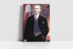 Ay Yıldızlı Bayrak Önünde Atatürk | Kanvas Tablo | Cam Tablo | Mdf Tablo | A02102 - Görsel 2