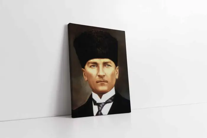 Kalpaklı Atatürk | Kanvas Tablo | Cam Tablo | Mdf Tablo | A02103 - Görsel 1