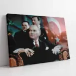 Atatürk Ordu Manevralarını İzlerken | Kanvas Tablo | Cam Tablo | Mdf Tablo | A02105