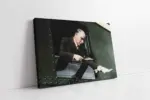 Atatürk Tren Camından Mektup Alırken | Kanvas Tablo | Cam Tablo | Mdf Tablo | A02107
