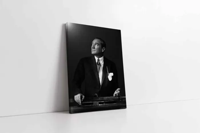 Siyah Beyaz Atatürk | Kanvas Tablo | Cam Tablo | Mdf Tablo | A02113 - Görsel 1