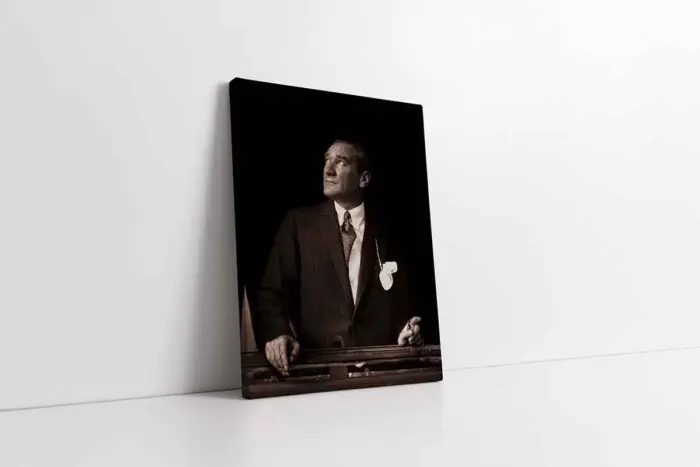 Siyah Beyaz Atatürk | Kanvas Tablo | Cam Tablo | Mdf Tablo | A02116 - Görsel 1