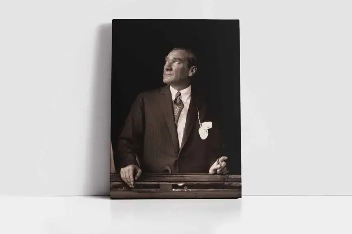 Siyah Beyaz Atatürk | Kanvas Tablo | Cam Tablo | Mdf Tablo | A02116 - Görsel 2