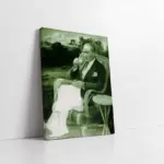 Atatürk Kahve İçerken | Kanvas Tablo | Cam Tablo | Mdf Tablo | A02124