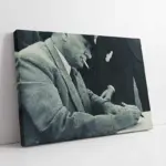 Atatürk Yazı Yazarken | Kanvas Tablo | Cam Tablo | Mdf Tablo | A02133