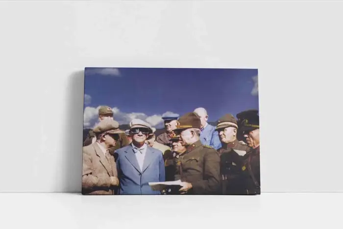 Renkli Atatürk Pilot | Kanvas Tablo | Cam Tablo | Mdf Tablo | A02169 - Görsel 2