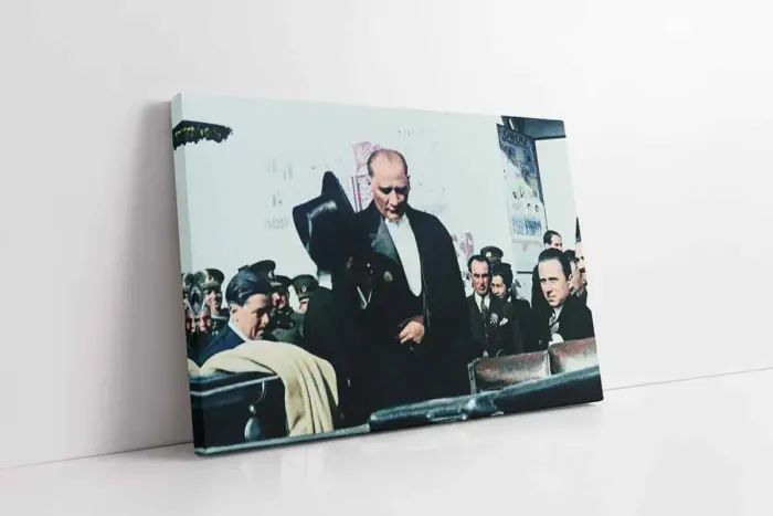 Renkli Atatürk Smokin | Kanvas Tablo | Cam Tablo | Mdf Tablo | A02170 - Görsel 1