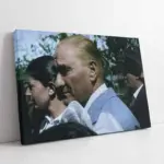 Mavi Ceketli Atatürk | Kanvas Tablo | Cam Tablo | Mdf Tablo | A02194