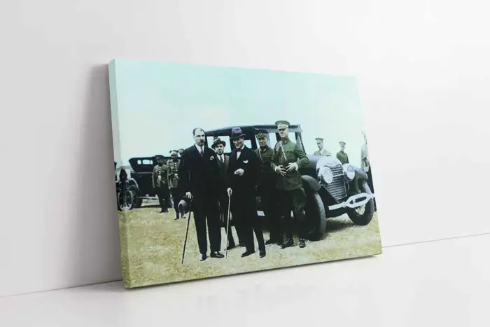 Atatürk Otomobil Başında | Kanvas Tablo | Cam Tablo | Mdf Tablo | A02200 - Görsel 1