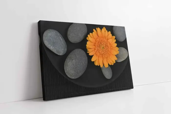 Turuncu Aster Ve Spa Taşları | Kanvas Tablo | Cam Tablo | Mdf Tablo | A03101 - Görsel 1
