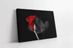 Siyah Fonda Kırmızı Gül | Kanvas Tablo | Cam Tablo | Mdf Tablo | A03215