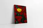 Kırmızı Laleler Arasında Sarı Lale | Kanvas Tablo | Cam Tablo | Mdf Tablo | A03230