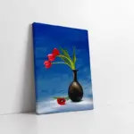 Vazoda Kırmızı Çiçekler | Kanvas Tablo | Cam Tablo | Mdf Tablo | A03232