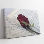 Kitabın Arasındaki Gül | Kanvas Tablo | Cam Tablo | Mdf Tablo | A03233